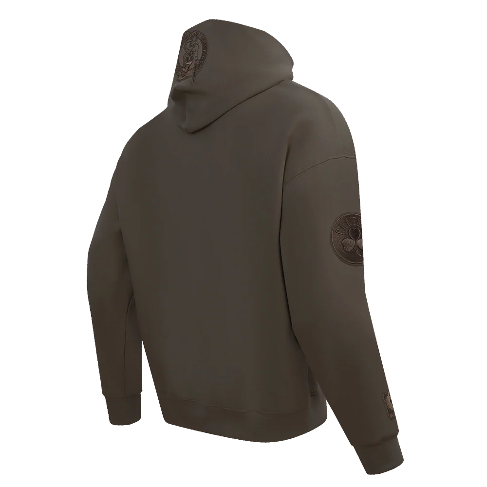 BOSTON CELTICS NEUTRAL DROP SHOULDER FLC PO HOODIE, DARK TAUPE BBC558646-DKT