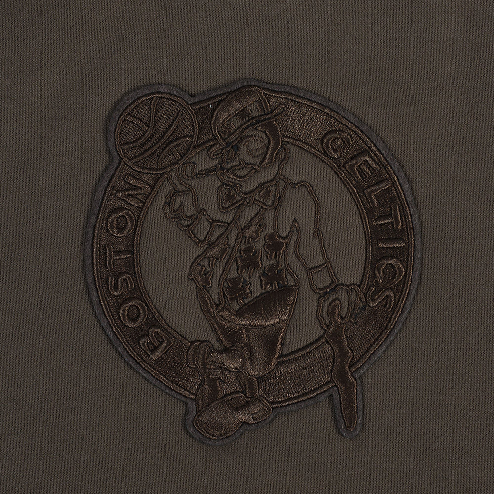 BOSTON CELTICS NEUTRAL DROP SHOULDER FLC PO HOODIE, DARK TAUPE BBC558646-DKT