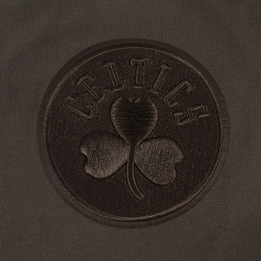 BOSTON CELTICS NEUTRAL DROP SHOULDER FLC PO HOODIE, DARK TAUPE BBC558646-DKT