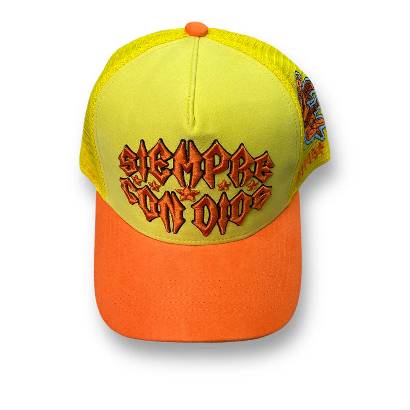 REYESF GORRA SIEMPRE CON DIOS DE ESTRELLAS AMARILLO/ NARANJA