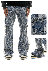 KDNK TAPESTRY SLIM FLARE PANTS KNB3386 BLUE