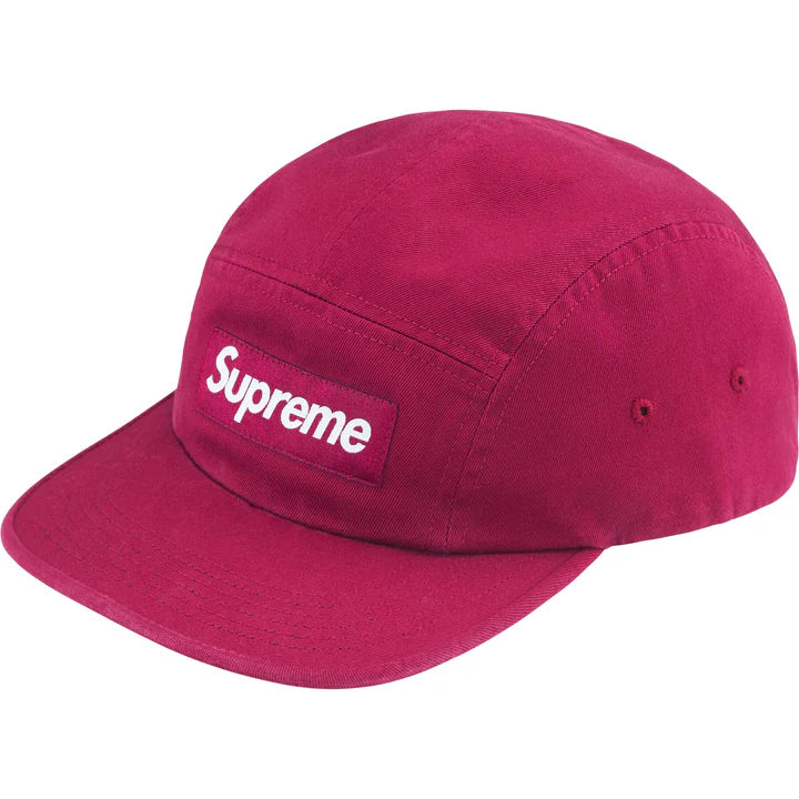 SUPREME WASHED CHINO TWILL CAMP CAP FW24H7 CRANBERRY