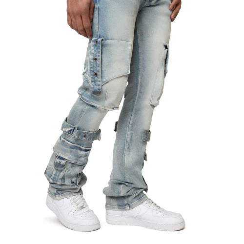 SMOKE RISE EYELET CARGO JEAN JP25543 PANTS