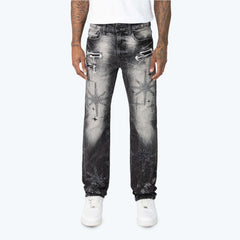 SMOKE RISE Long Straight Dystopia Jeans FASHION JP25247 VILLABLACK