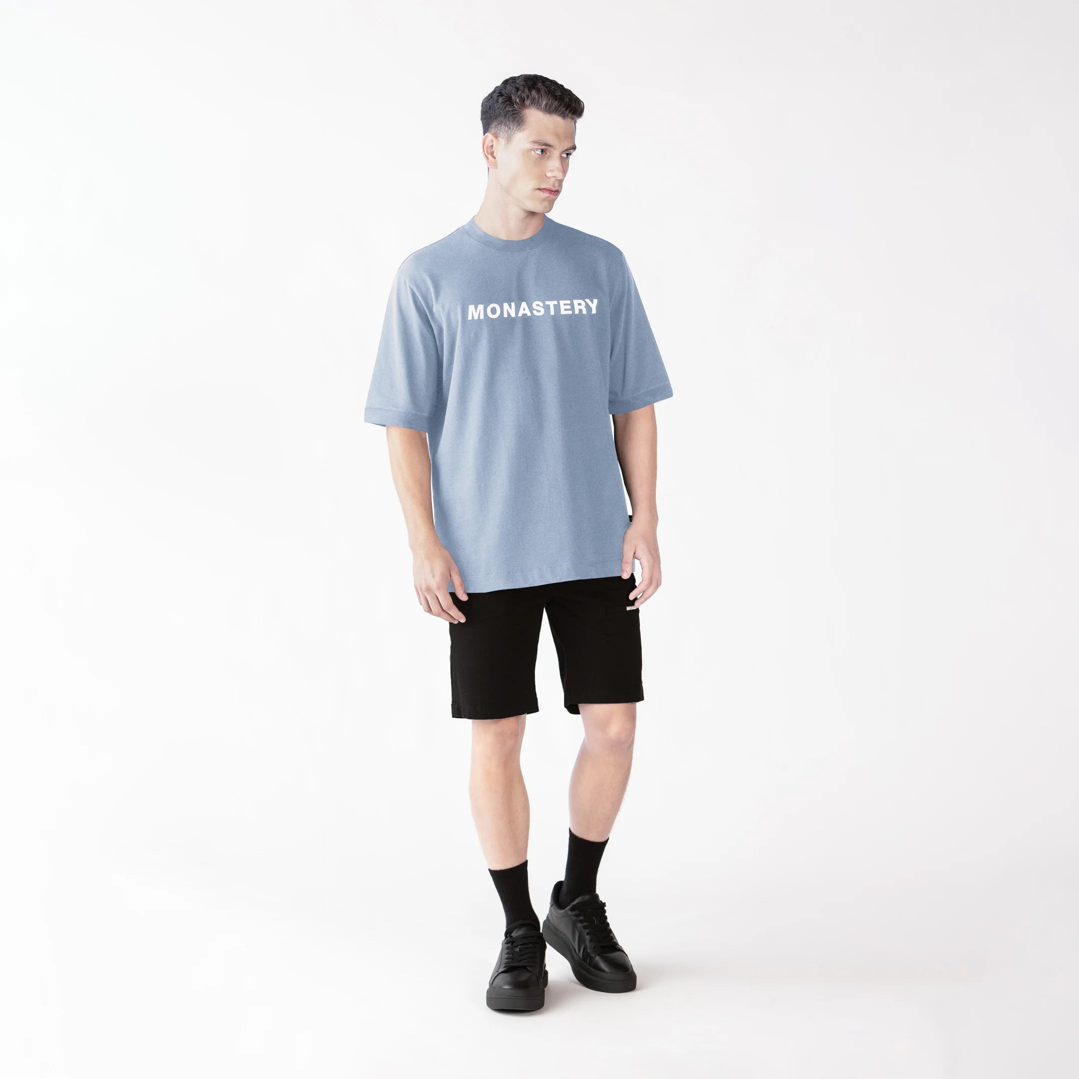 MONASTERY LONGDALE T-SHIRT OVERSIZED MEN FADED DENIM
