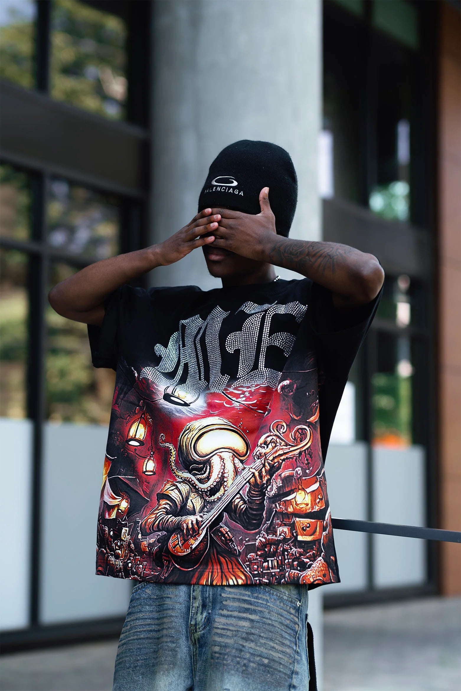 MIXED EMOTION Octopus” Rhinestone Tee