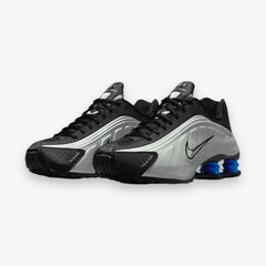 W Nike Shox R4 Metallic Silver Black Racer Womens Blue  AR3565006