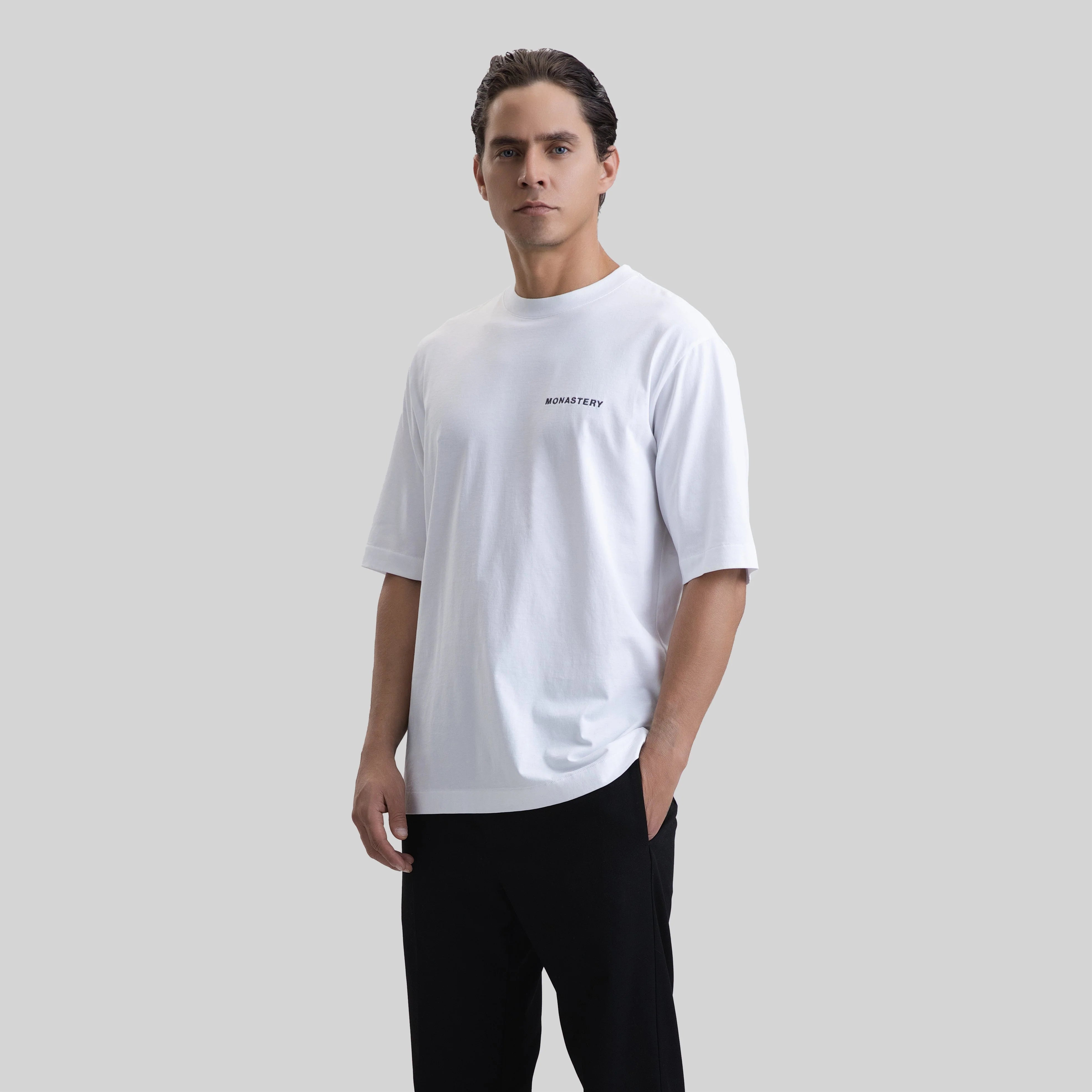 MONASTERY RUSTON T-SHIRT OVERSIZE WHITE