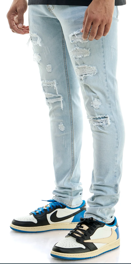 KDNK DISTRESSED JEANS KNDD4562 LT BLUE