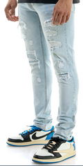 KDNK DISTRESSED JEANS KNDD4562 LT BLUE