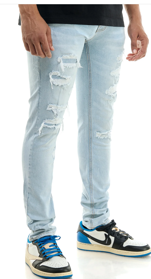 KDNK DISTRESSED JEANS KNDD4562 LT BLUE