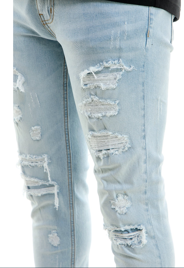 KDNK DISTRESSED JEANS KNDD4562 LT BLUE