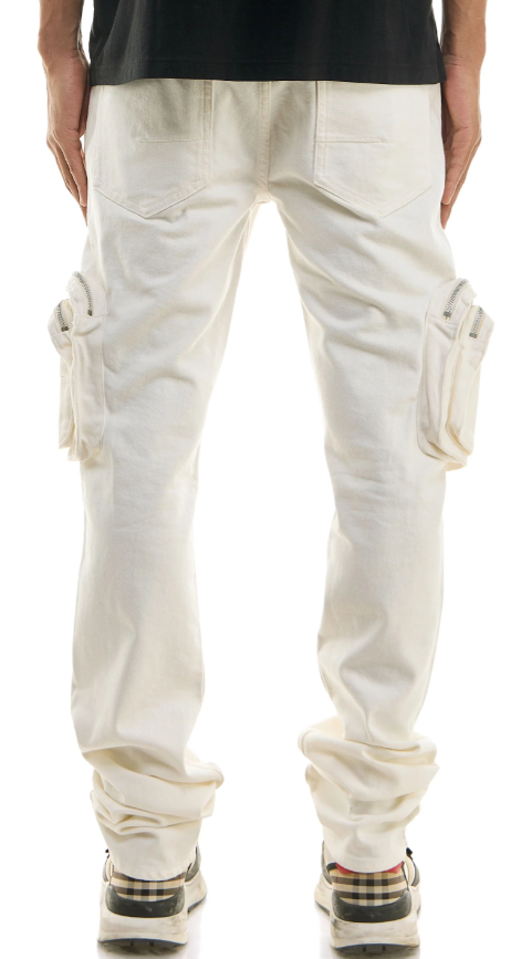 KDNK DOUBLE CARGO STACK PANTS KNB3360-CREAM