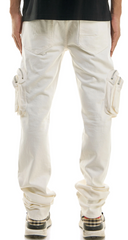 KDNK DOUBLE CARGO STACK PANTS KNB3360-CREAM