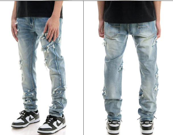 KDNK SKINNY PARCHEADO M.AZUL KND4641