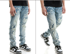 KDNK SKINNY PARCHEADO M.AZUL KND4641