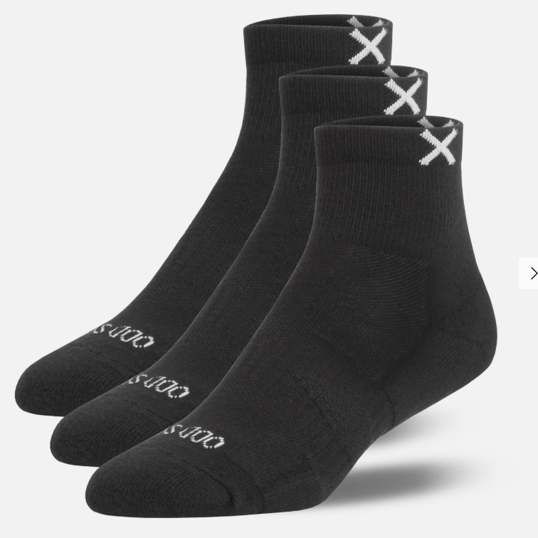 ODD SOX 3 Pack quarter  Black Crew Sox