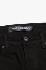 VALABASAS "BREACH" BLACK STACKED FLARE DENIM