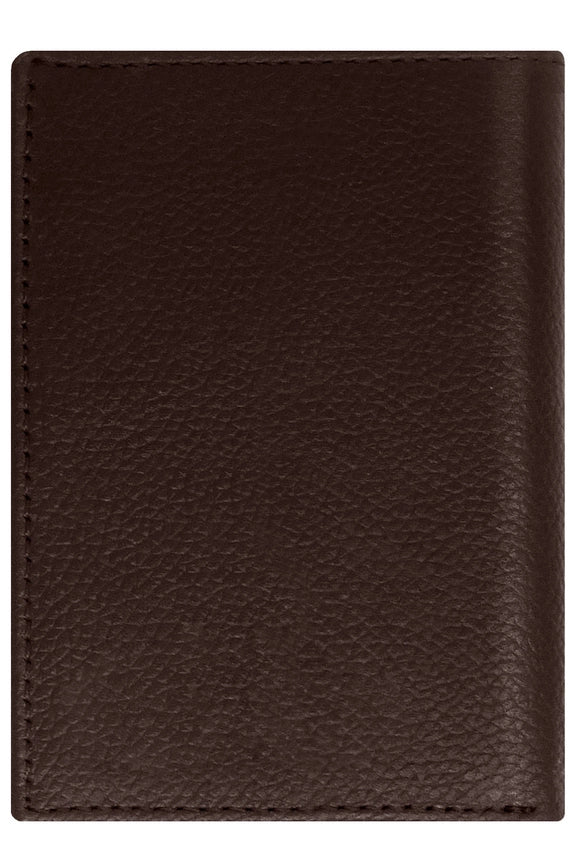 Access Denied Genuine Leather Trifold Leather Id Wallet For Men Rfid Block Brown-Pebble