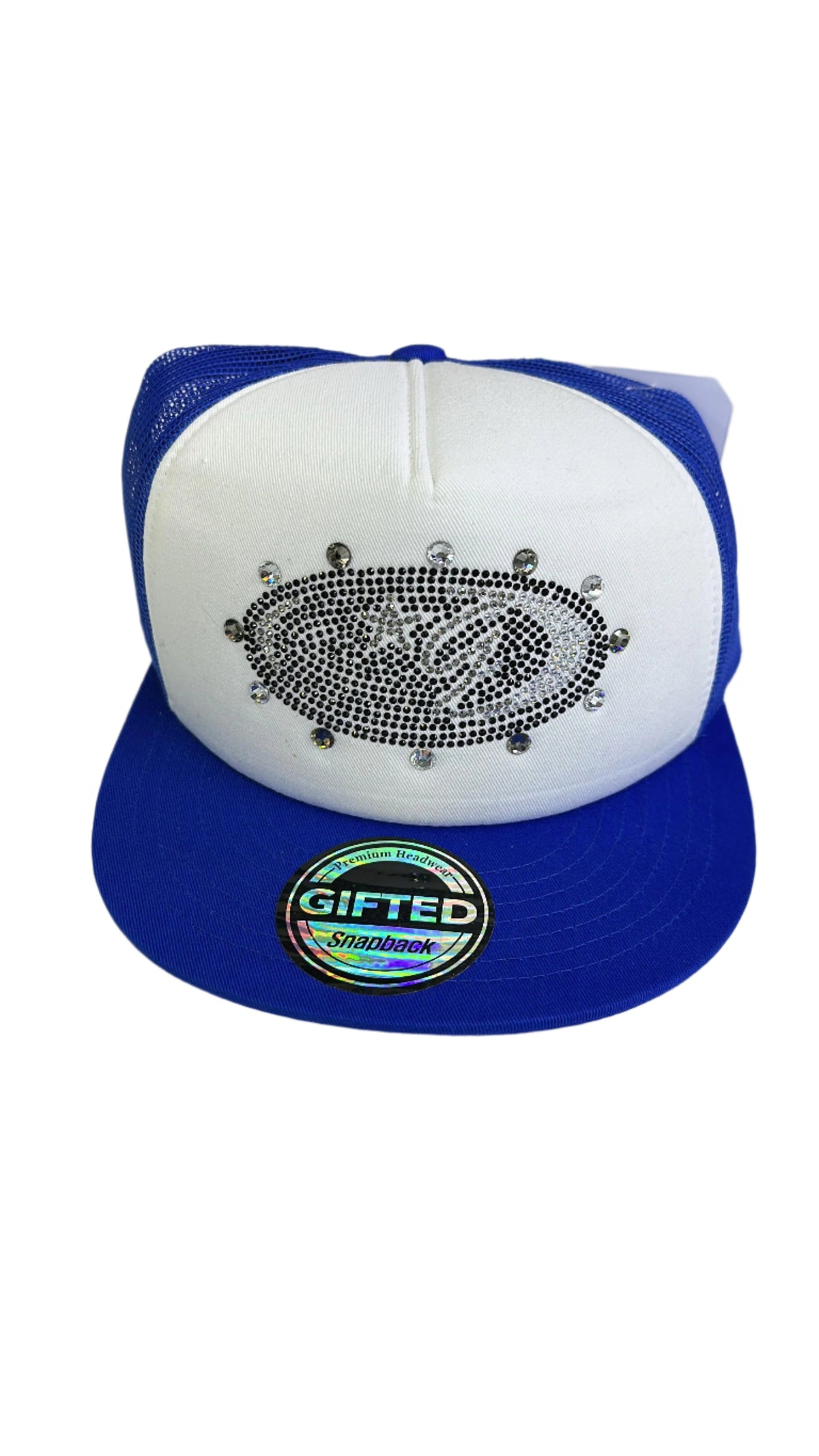 GIFTED RHINESTONE HAT  BLUE/WHITE/BLACK JJ7