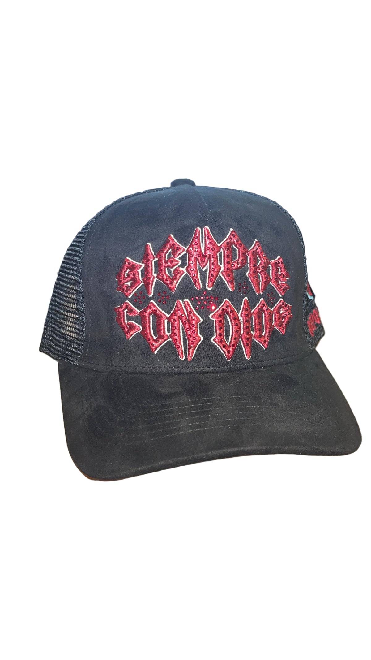 REYESF HAT SIEMPRE CON DIOS BLACK/ WINE RED V2