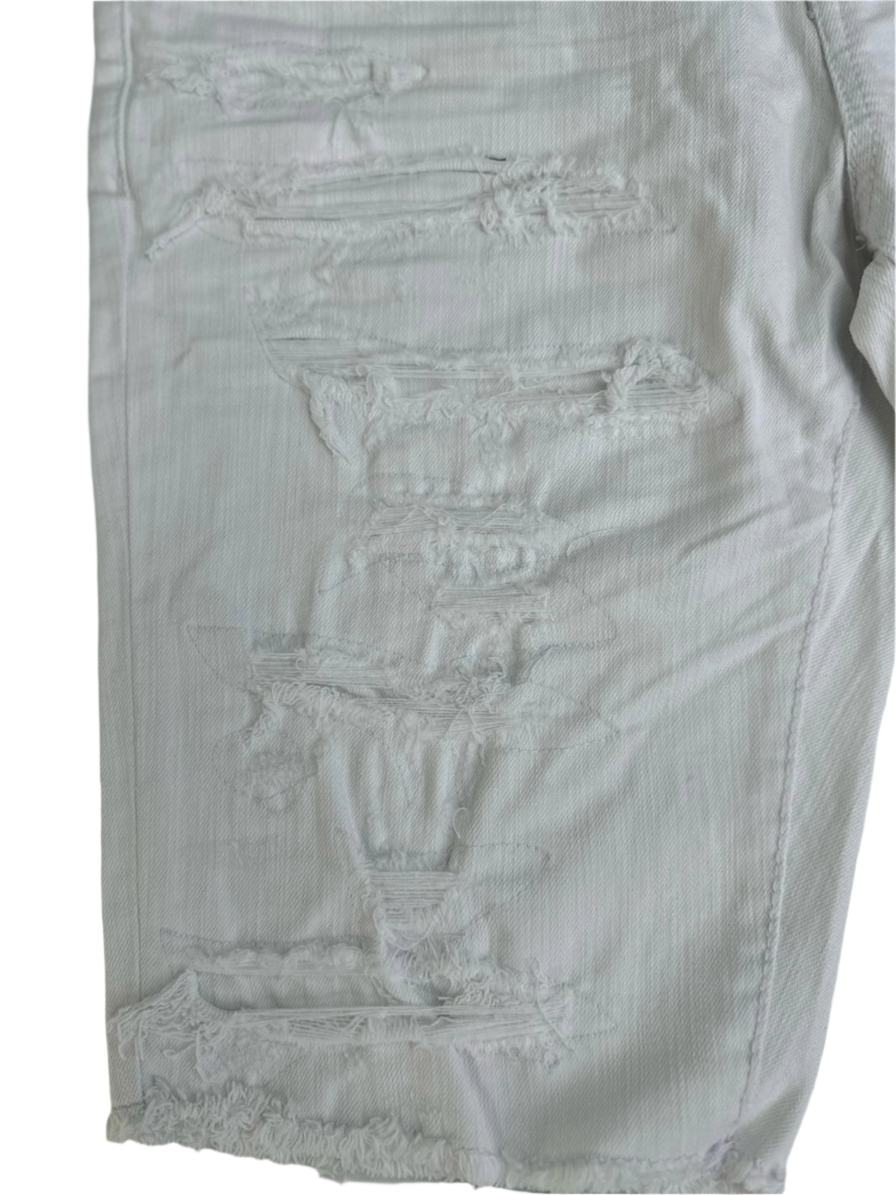 BRIAN BROTHERS SHORTS WITH SHREDS 50 WHITE