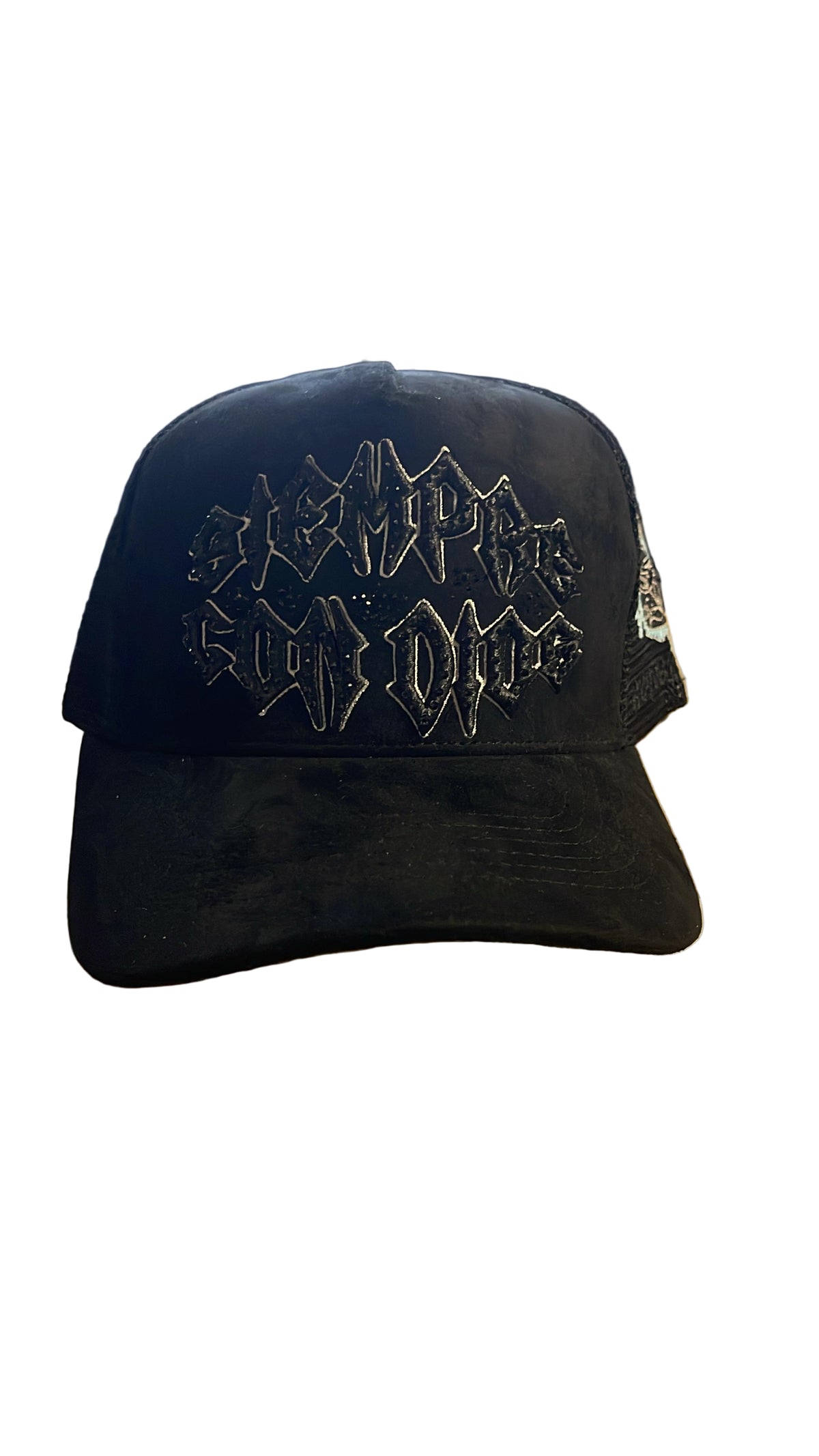 REYESF HAT SIEMPRE CON DIOS BLACK/ LIGHT BLUE V22