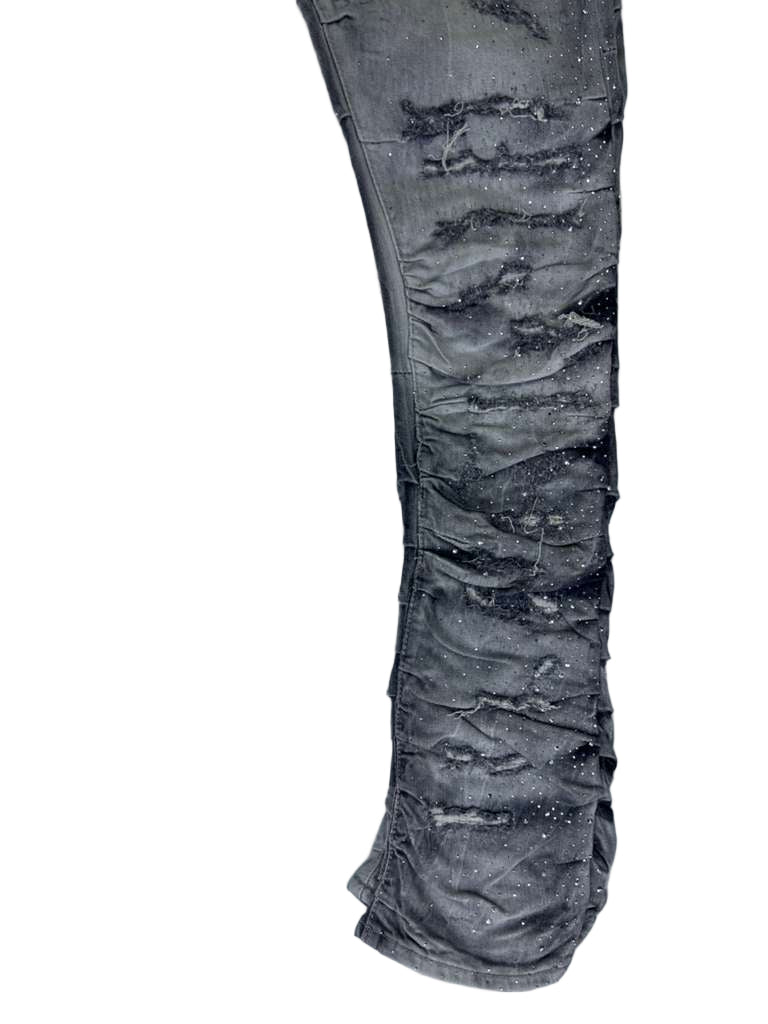 see you in paradaise PLEATS AND CRYSTALS CEMENT WASH JTFP2323 pants