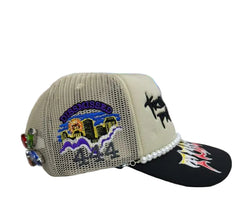 TOXICITY TROUBLE IN PARADISE TRUCKER TD-001-900-TROUBLE  Trucker Hat