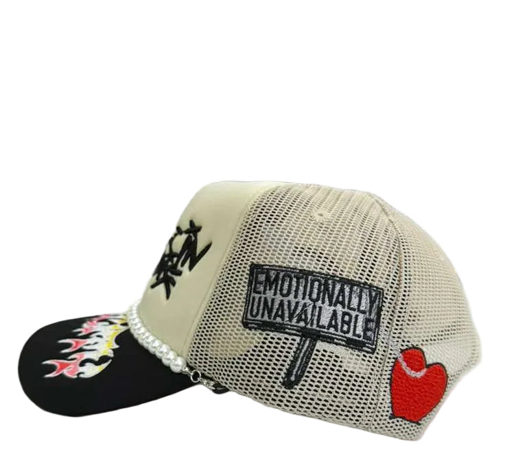 TOXICITY TROUBLE IN PARADISE TRUCKER TD-001-900-TROUBLE  Trucker Hat