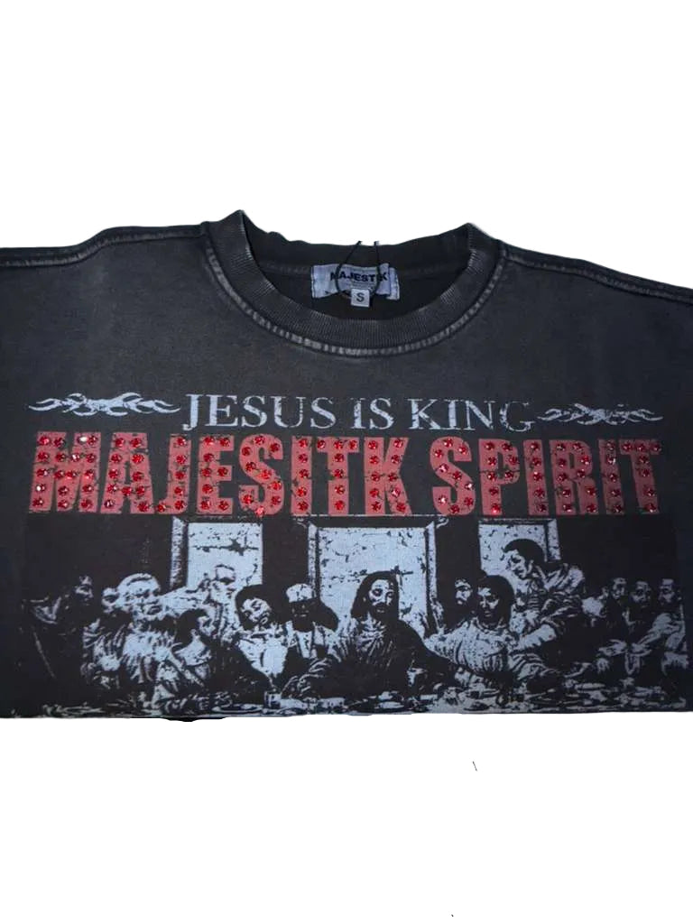 MAJESTY MEN'S T-SHIRT GARMENT DYED F.TERRY DTG GRAPHIC