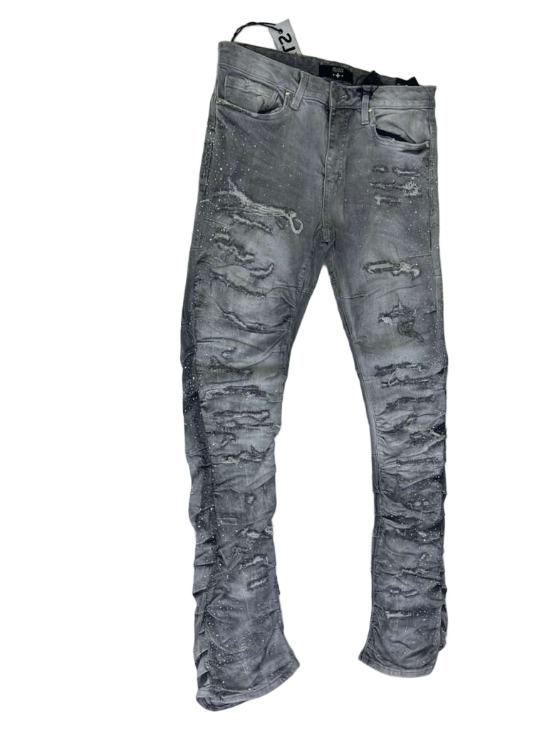 see you in paradaise PLEATS AND CRYSTALS CEMENT WASH JTFP2323 pants