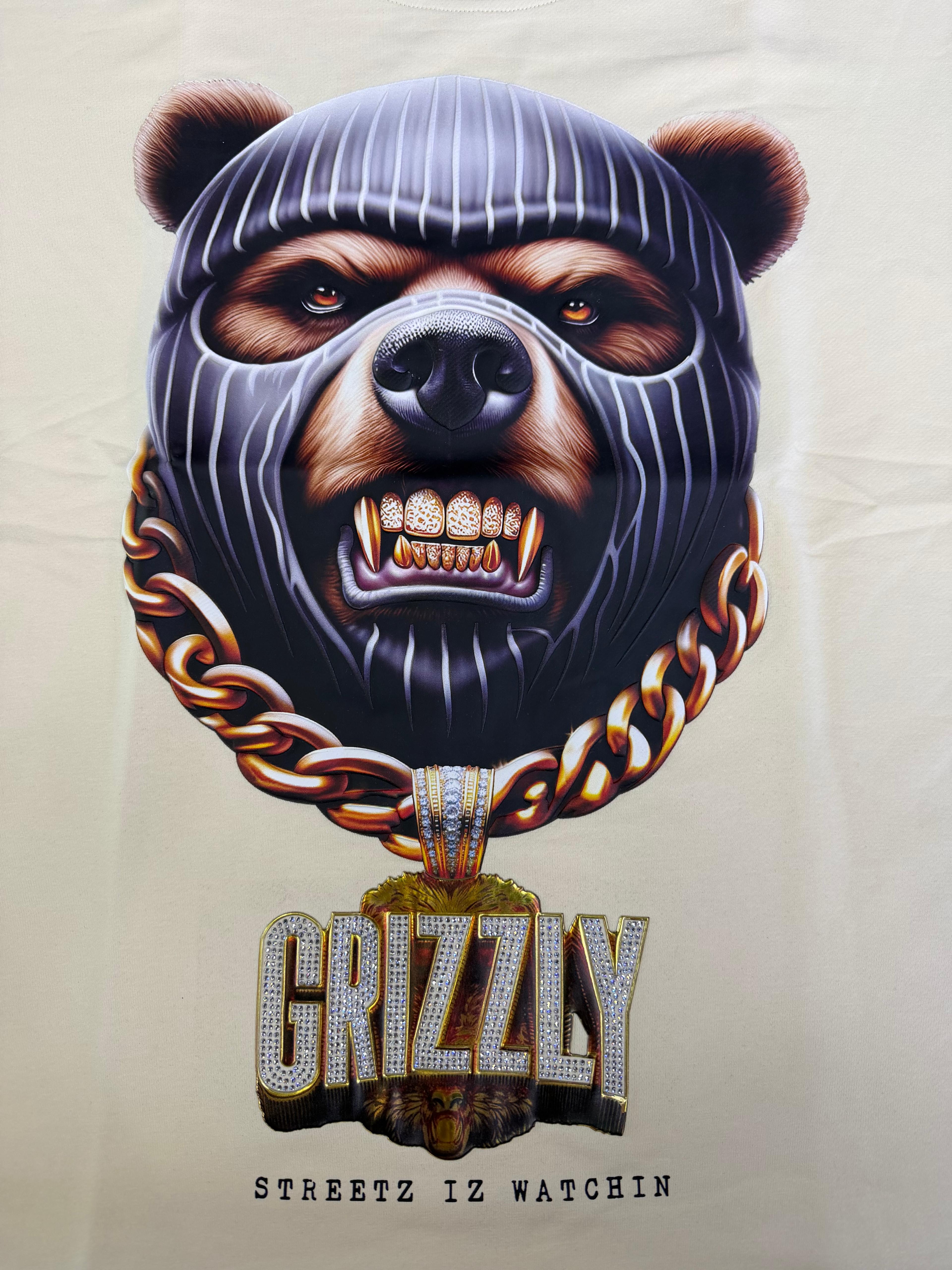 SIW CROP GRIZZLY CREAM PREMIUM TEE