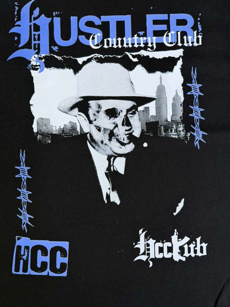 HUSTLERS COUNTRY CLUB T-SHIRT black HCC CAPONE SKULL