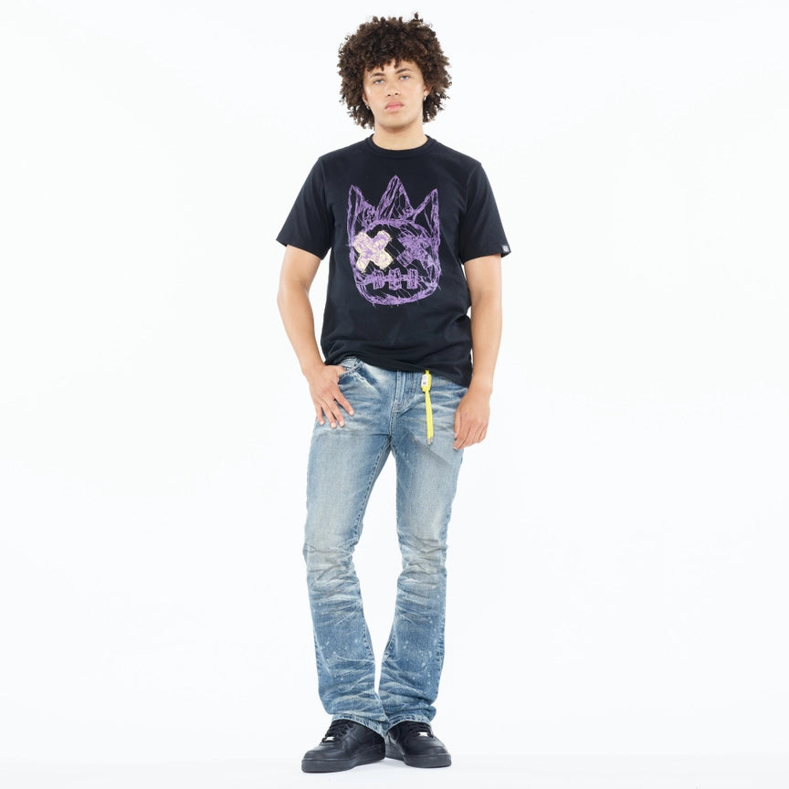 CULT Cult's Short Sleeve Crew Neck Tee "Shattered Logo" in Black 625A5-K24A