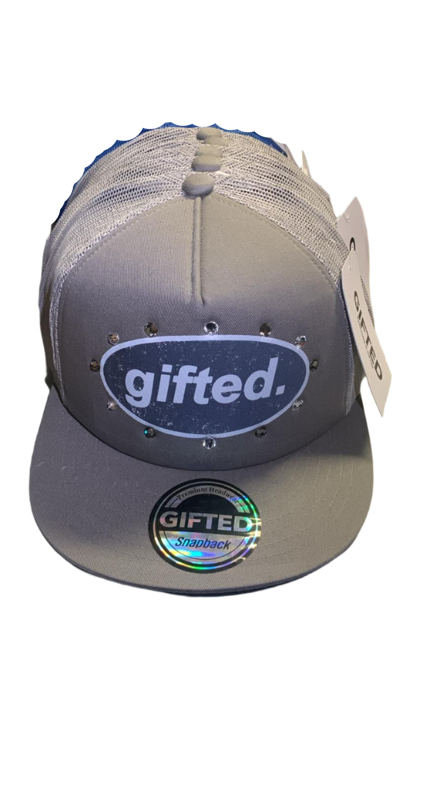 GIFTED RHINESTONE HAT GRAY