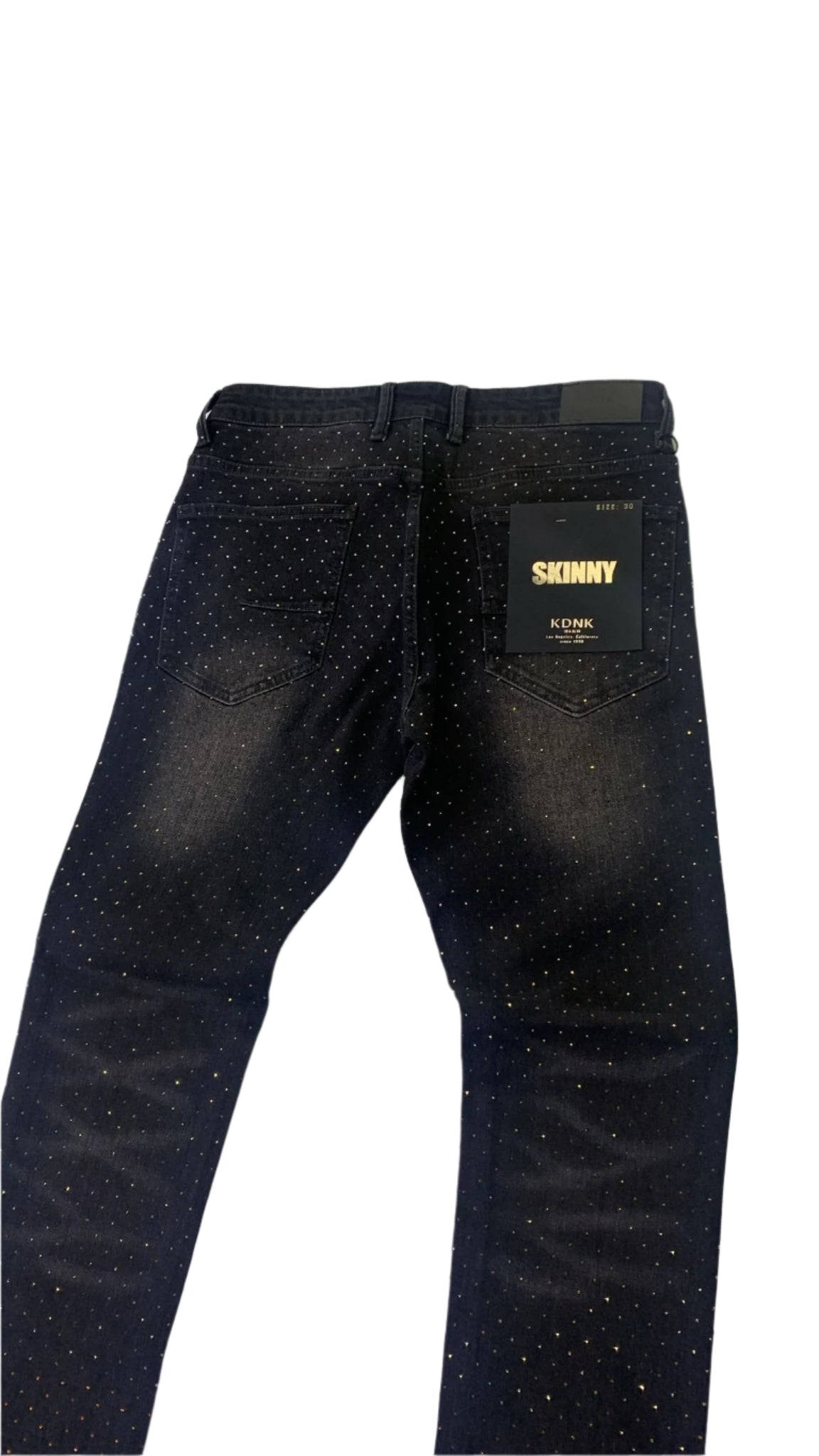 KDNK OMBRE RHINESTONE JEANS KND4876 BLACK