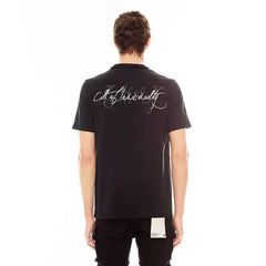 Cult's Short Sleeve Crew Neck Tee "Smoke" in Black