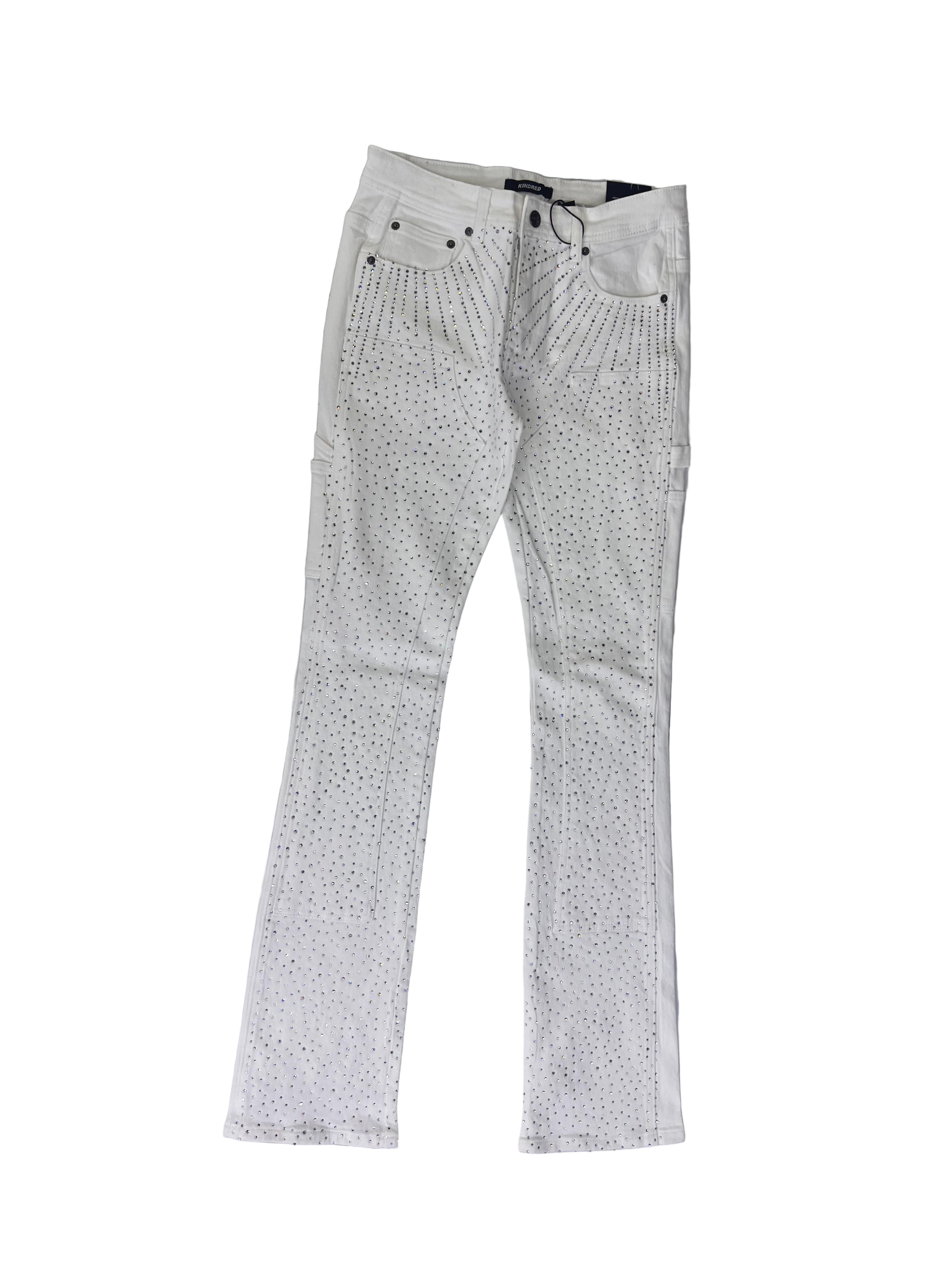 KINDRED KD RHINESTONE DENIM JEANS KD2213P WHITE
