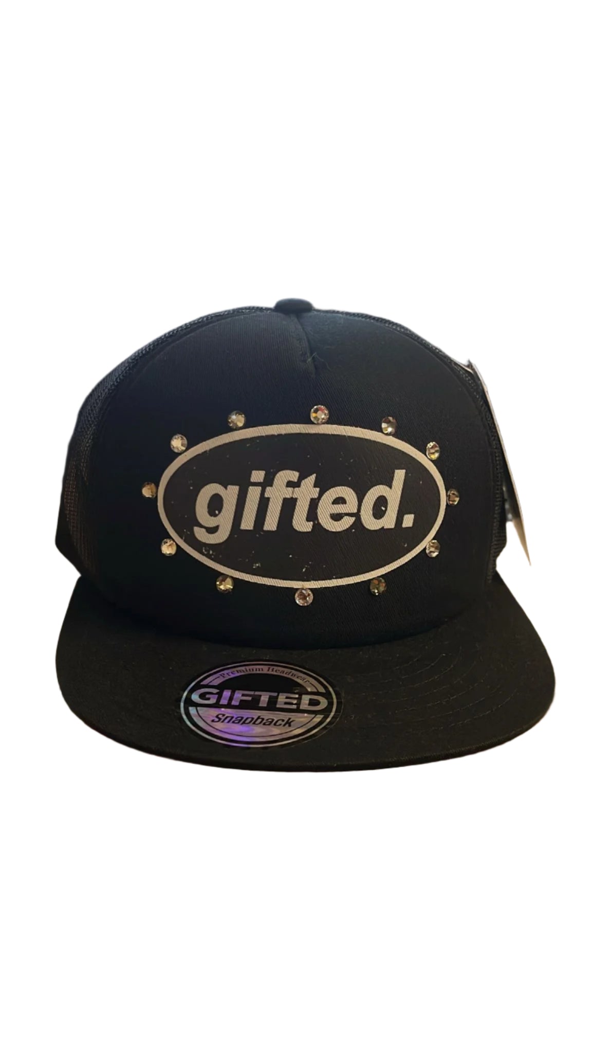 GIFTED RHINESTONE HAT BLACK/ GRAY