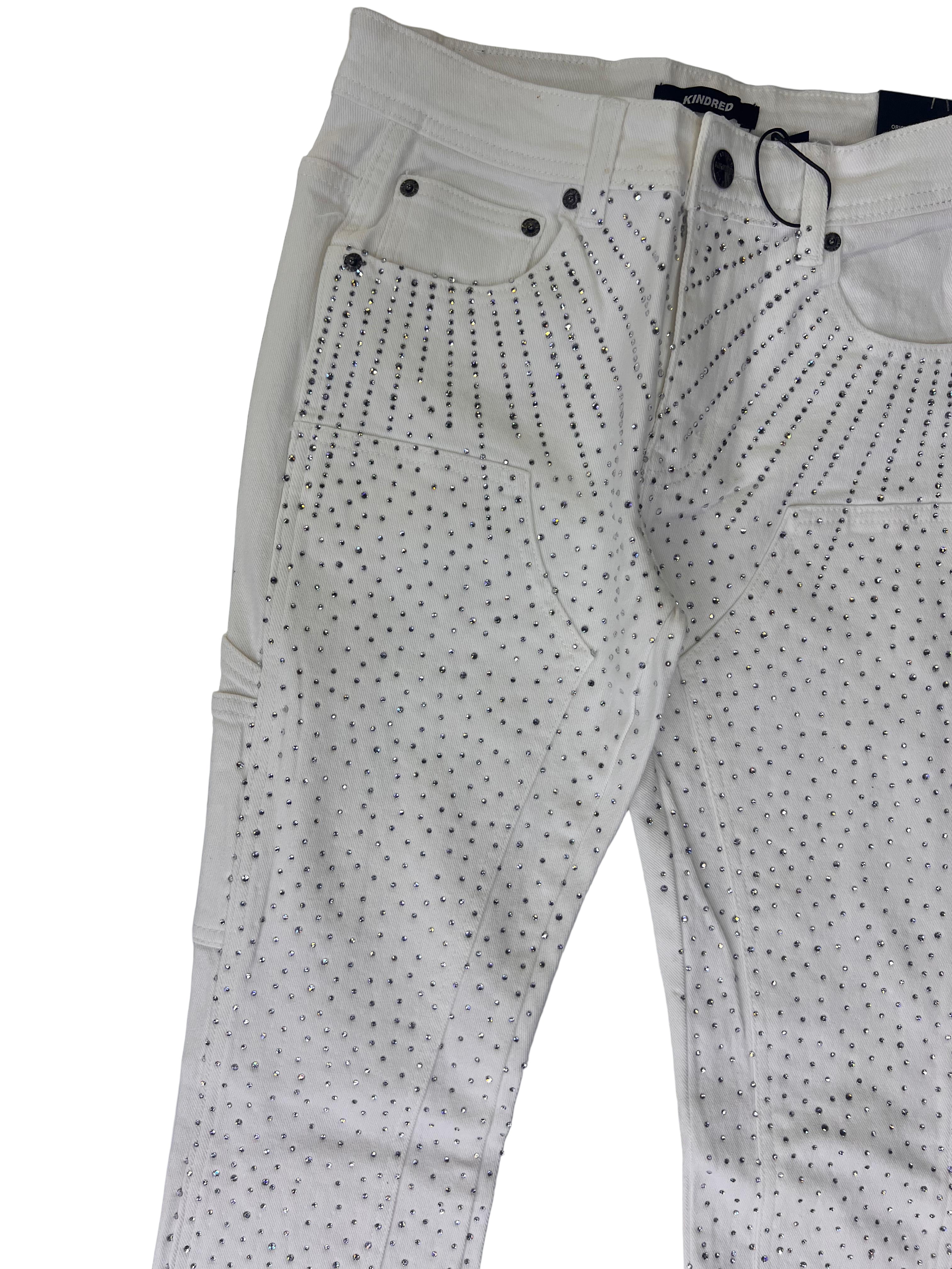 KINDRED KD RHINESTONE DENIM JEANS KD2213P WHITE