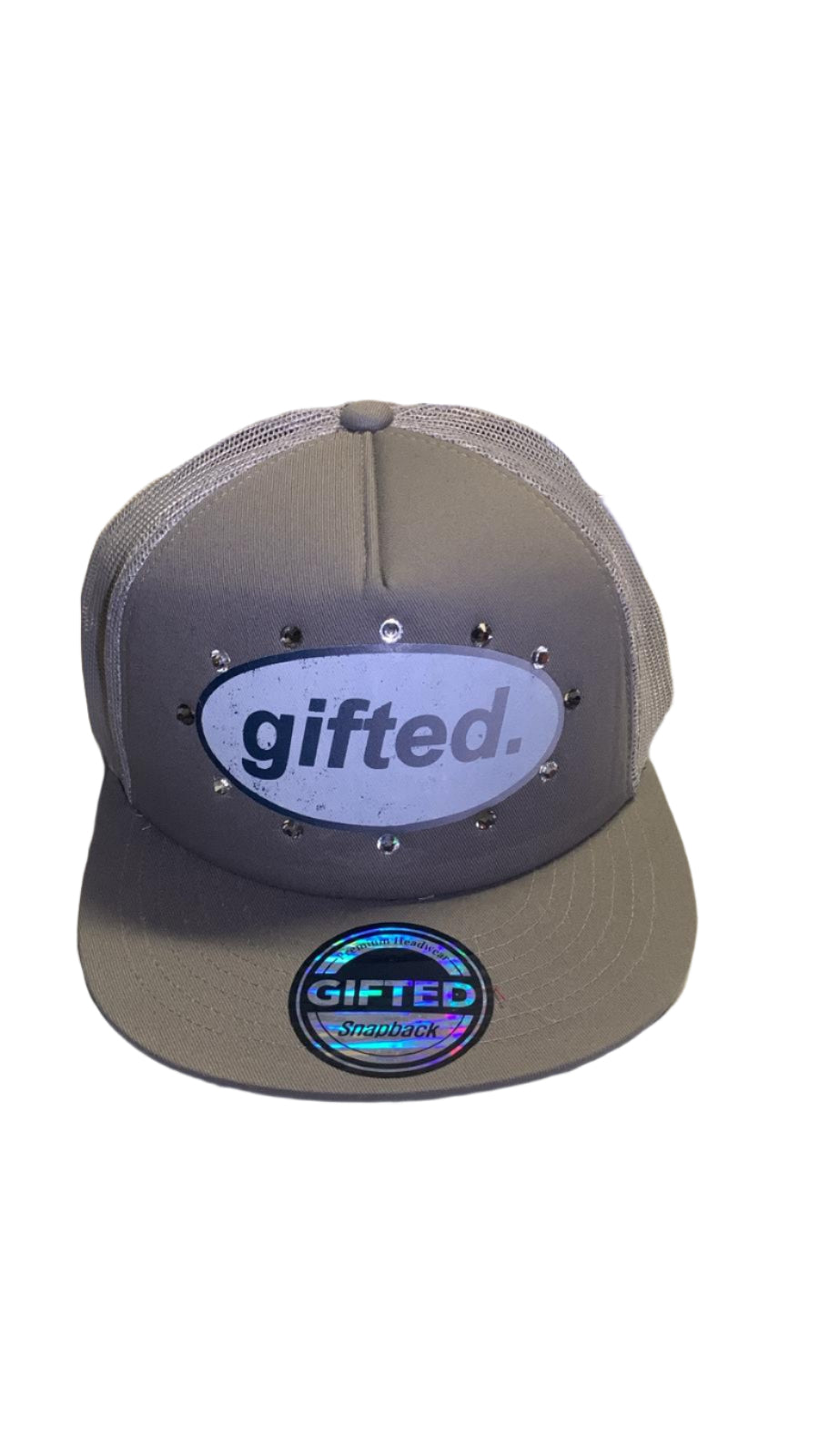 GIFTED RHINESTONE HAT GRAY/WHITE 6