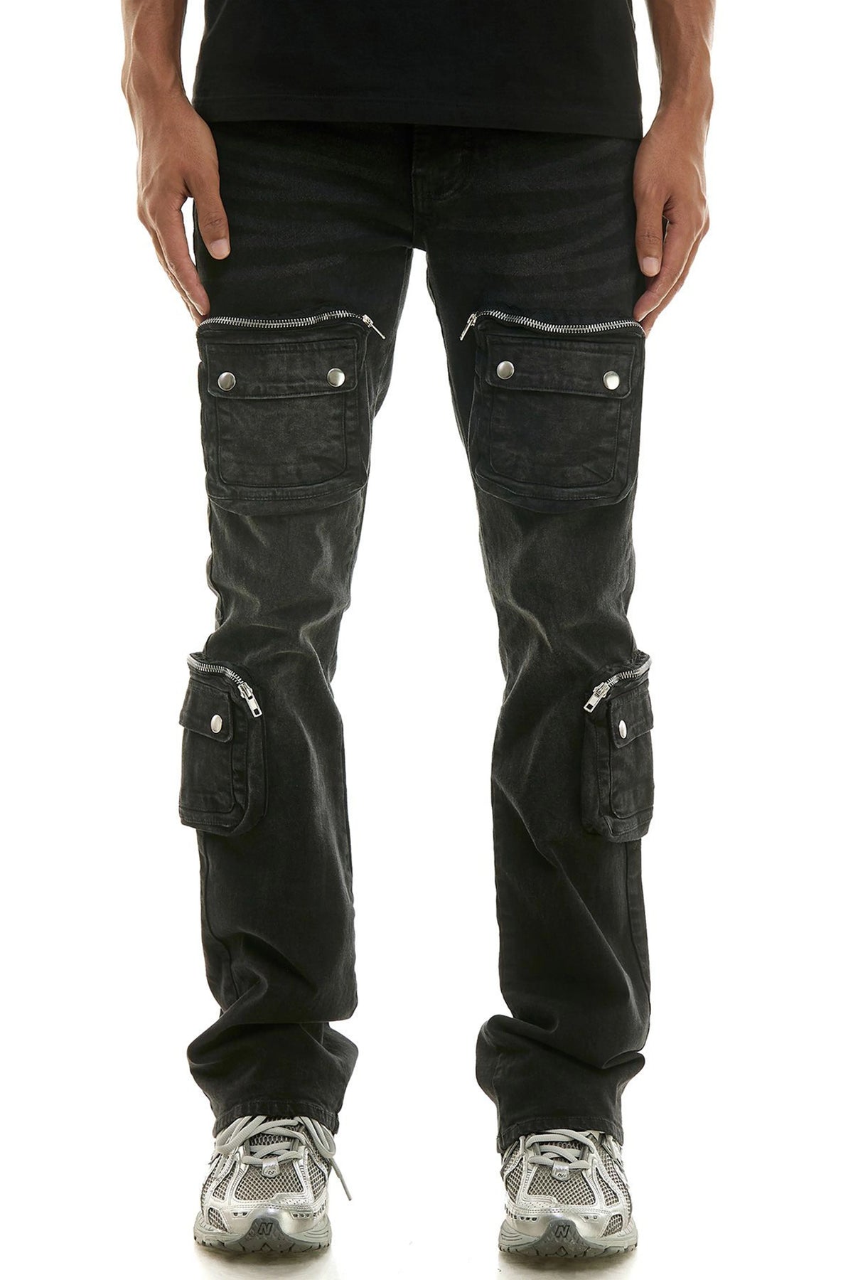 KDNK 3D POCKET JEANS BLACK KND4742