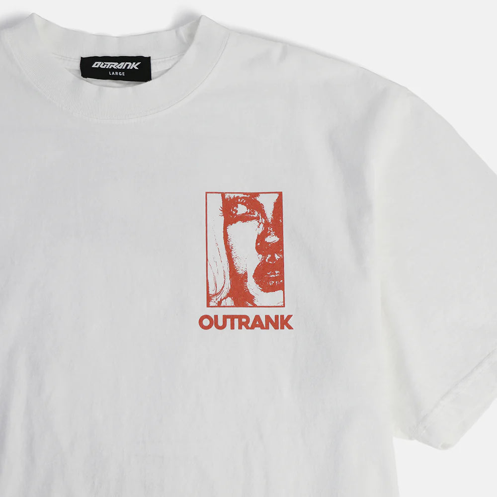 OUTRANK Looking Heavyweight T-shirt- White ORX461