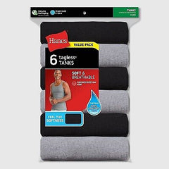 Hanes Men's Ribbed Moisture-Wicking Tank Top Undershirt 6pk - Gray/Black