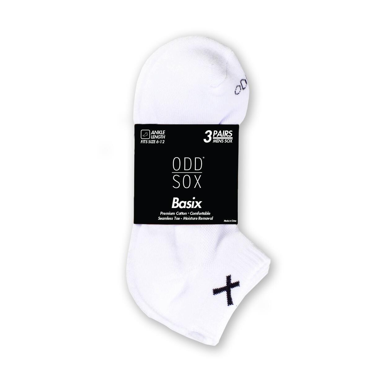 Basix Ankle White 3 Pack BSXANWHT3