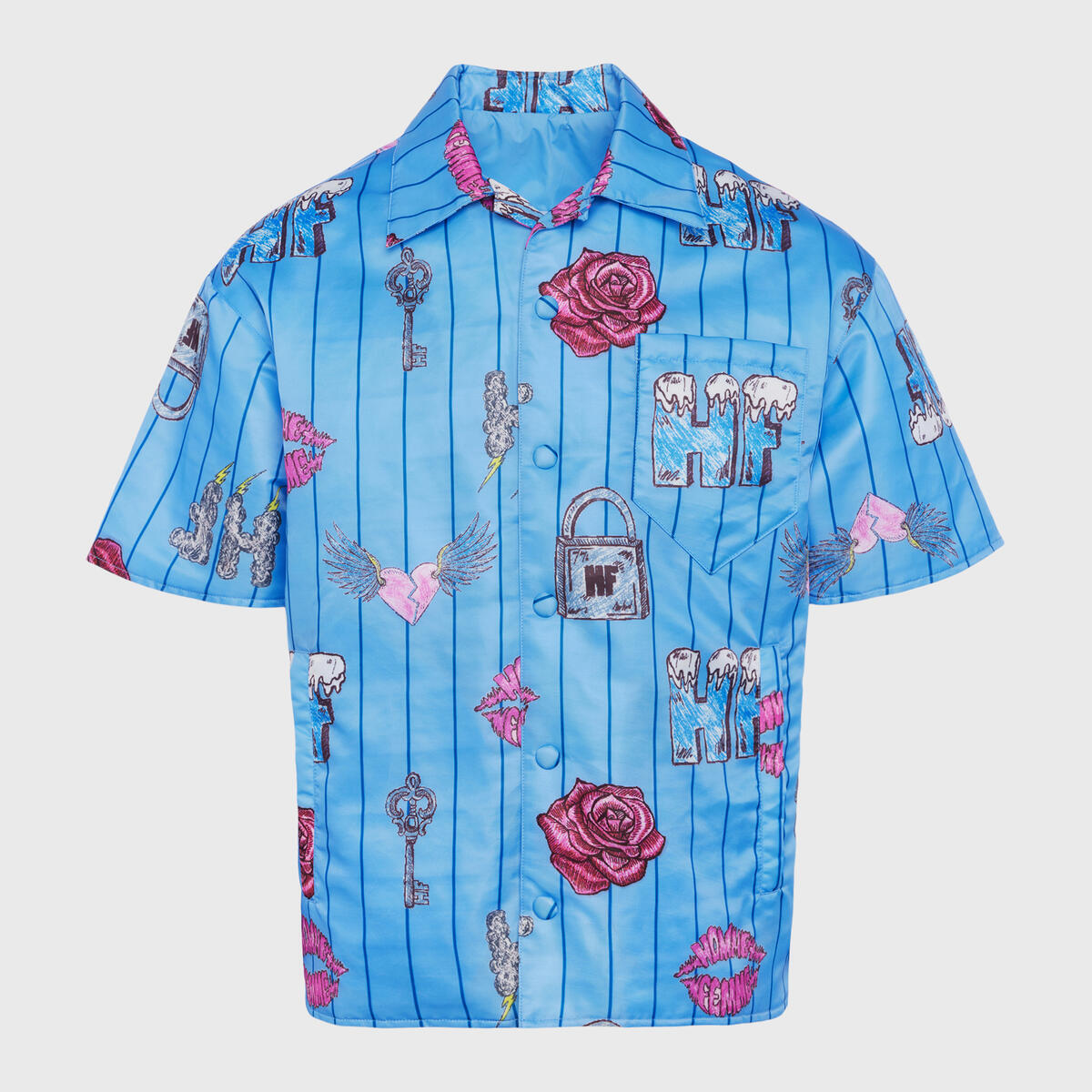 Doodle Puffer Shirt Blue SPRING23101-1