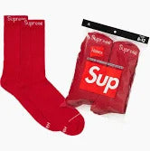 Supreme®/Hanes® Crew Socks 4 Pack red