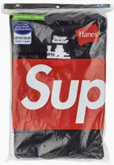 Paquete de 3 camisetas sin etiqueta Supreme®/Hanes® Negro