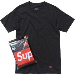 Paquete de 3 camisetas sin etiqueta Supreme®/Hanes® Negro